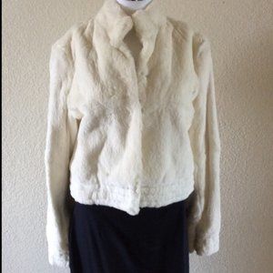 BCBG Real Rabbit Fur Jacket - White